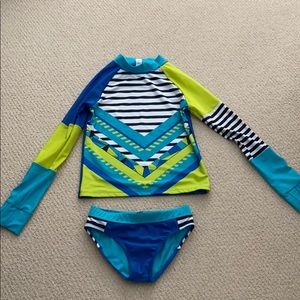 Limeapple rash guard swim set(Never worn before)